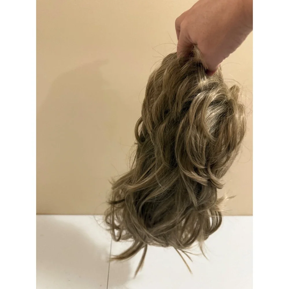 Kaneles Synthetic Wavy Layered Wig Ash Blonde Brown with Weaving Cap
